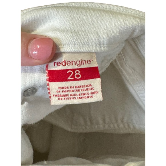 Redengine Women's Jeans Wildfire Mid-Rise Cigarette Skinny‎ Leg White Size 28 - Picture 9 of 11